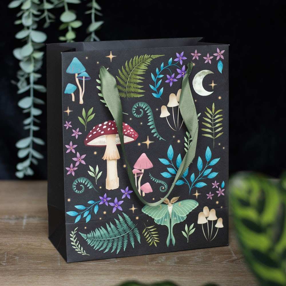 Something Different - 23cm Medium Dark Forest Print Geschenktasche - Mehrfarben